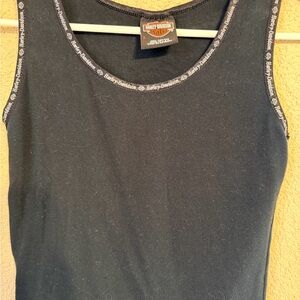 Harley-Davidson Black Tank Top with Logo Trim